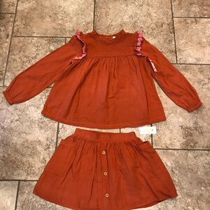 NWT! Girls Size XL (14/16) Cat & Jack 2-piece skirt & matching top set